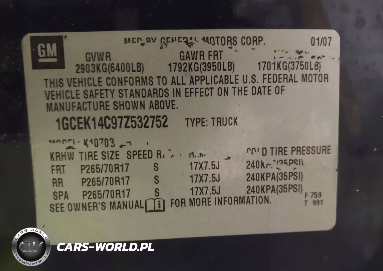 2007 Chevrolet Silverado 1500 Work Truck VIN:1GCEK14C97Z532752 - 9
