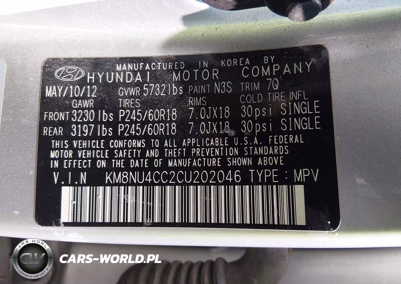 2012 Hyundai Veracruz Limited VIN:KM8NU4CC2CU202046 - 9