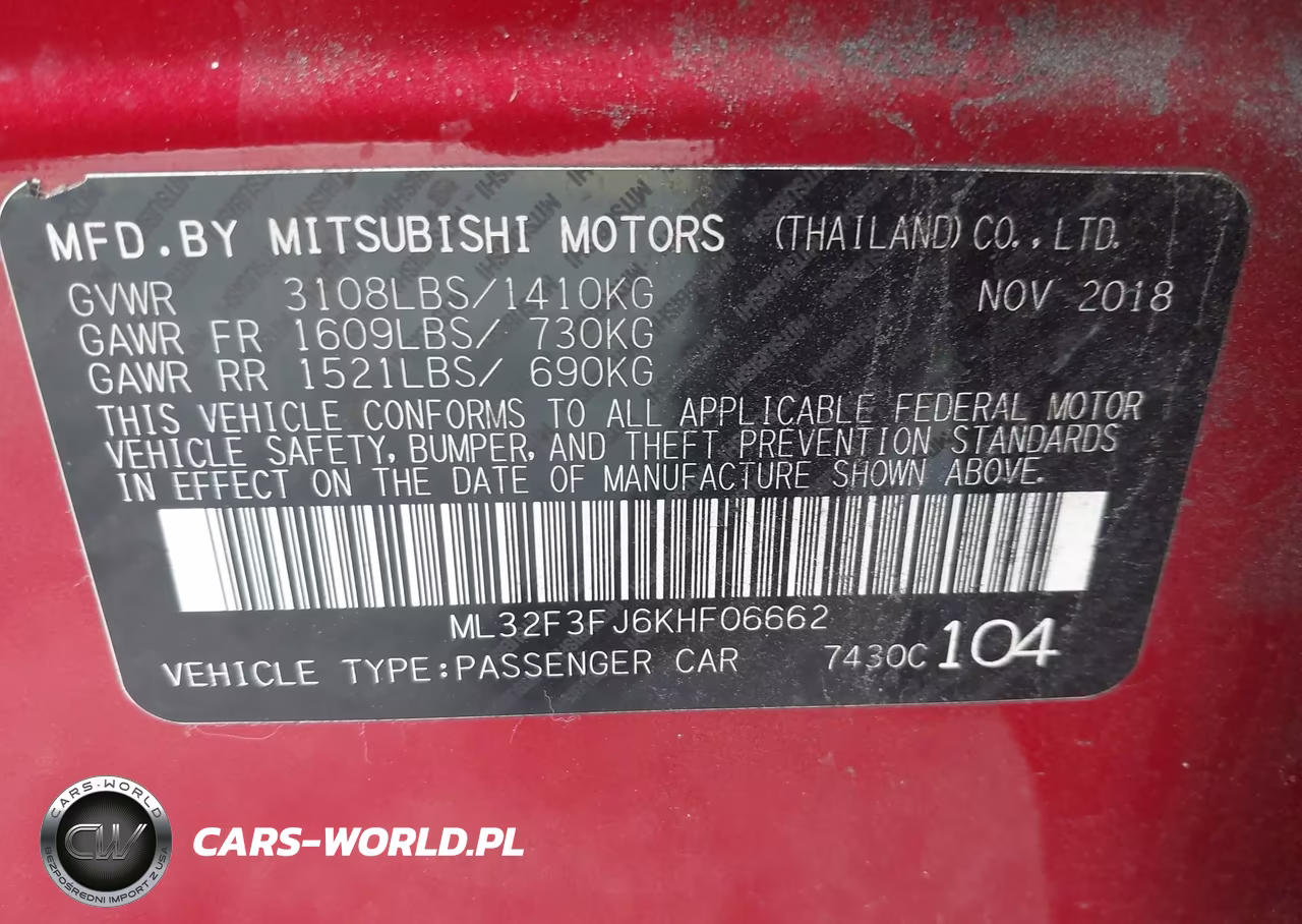 2019 Mitsubishi Mirage G4 Es VIN:ML32F3FJ6KHF06662 - 9