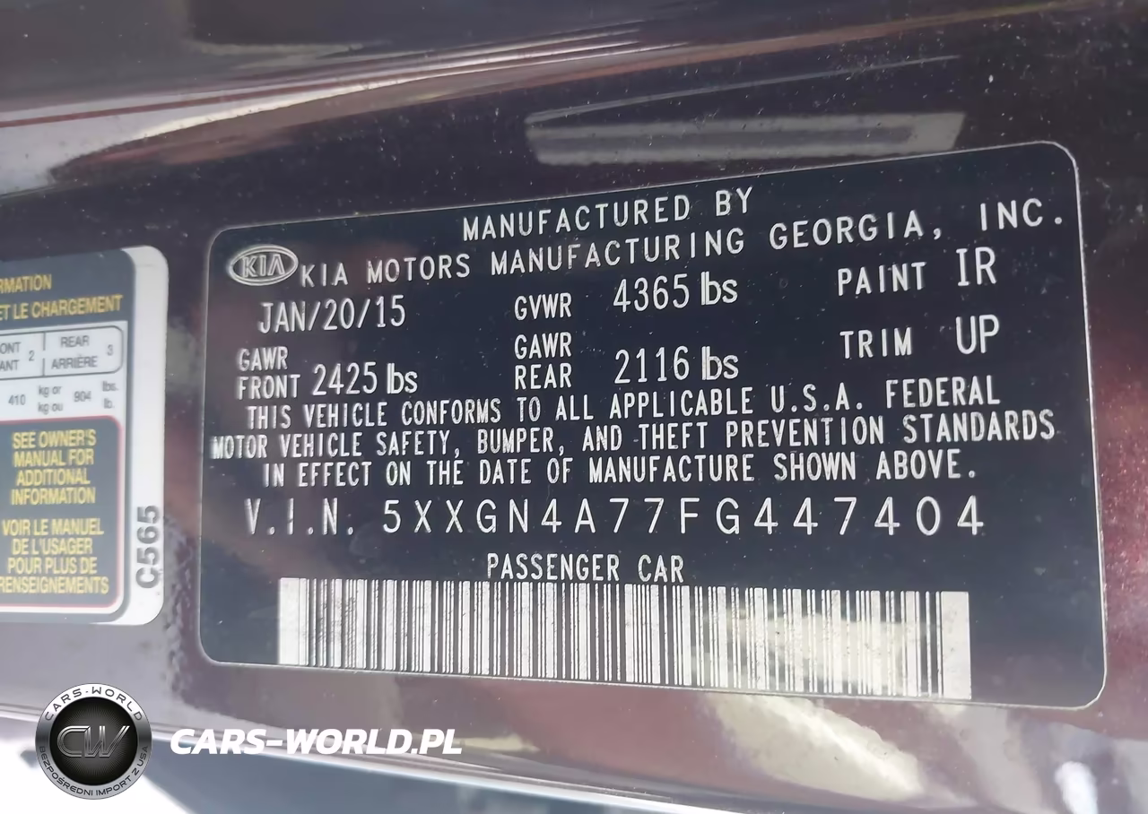 2015 Kia Optima Ex VIN:5XXGN4A77FG447404 - 9