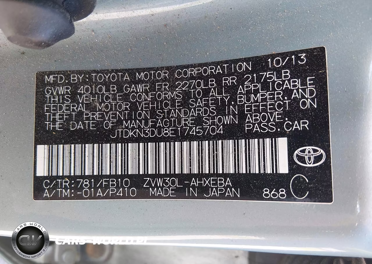 2014 Toyota Prius Three VIN:JTDKN3DU8E1745704 - 9