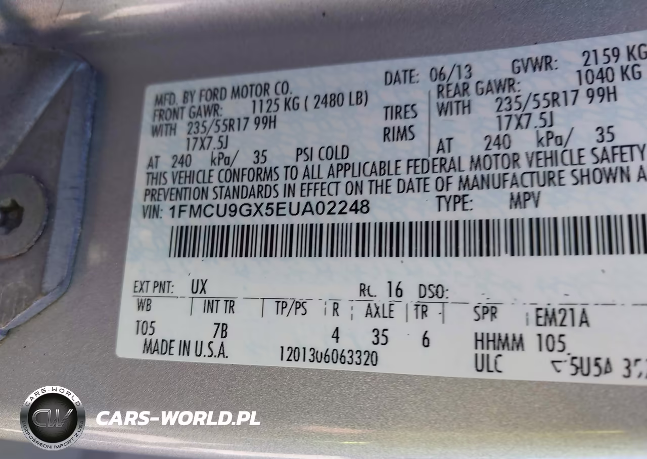 2014 Ford Escape Se VIN:1FMCU9GX5EUA02248 - 9