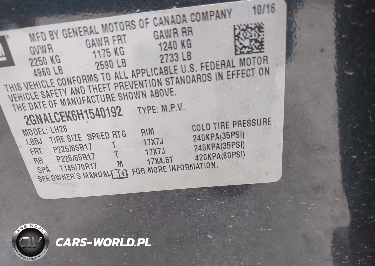 2017 Chevrolet Equinox Lt VIN:2GNALCEK6H1540192 - 9