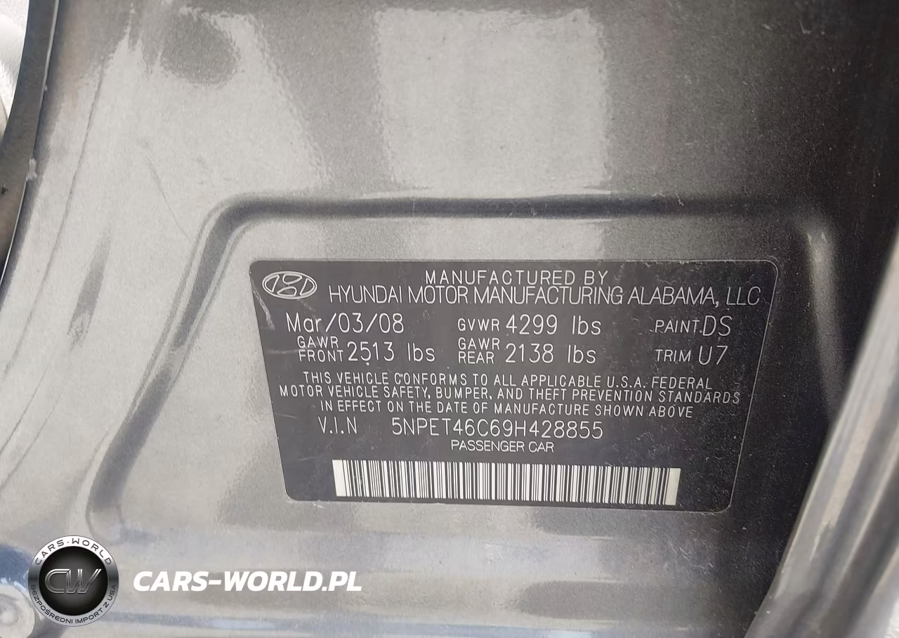 2009 Hyundai Sonata Gls VIN:5NPET46C69H428855 - 9