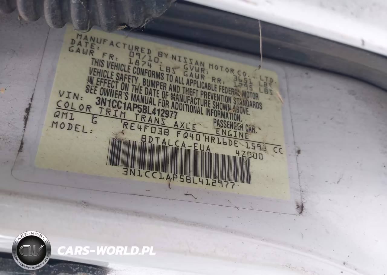 2011 Nissan Versa 1.6 VIN:3N1CC1AP5BL412977 - 9
