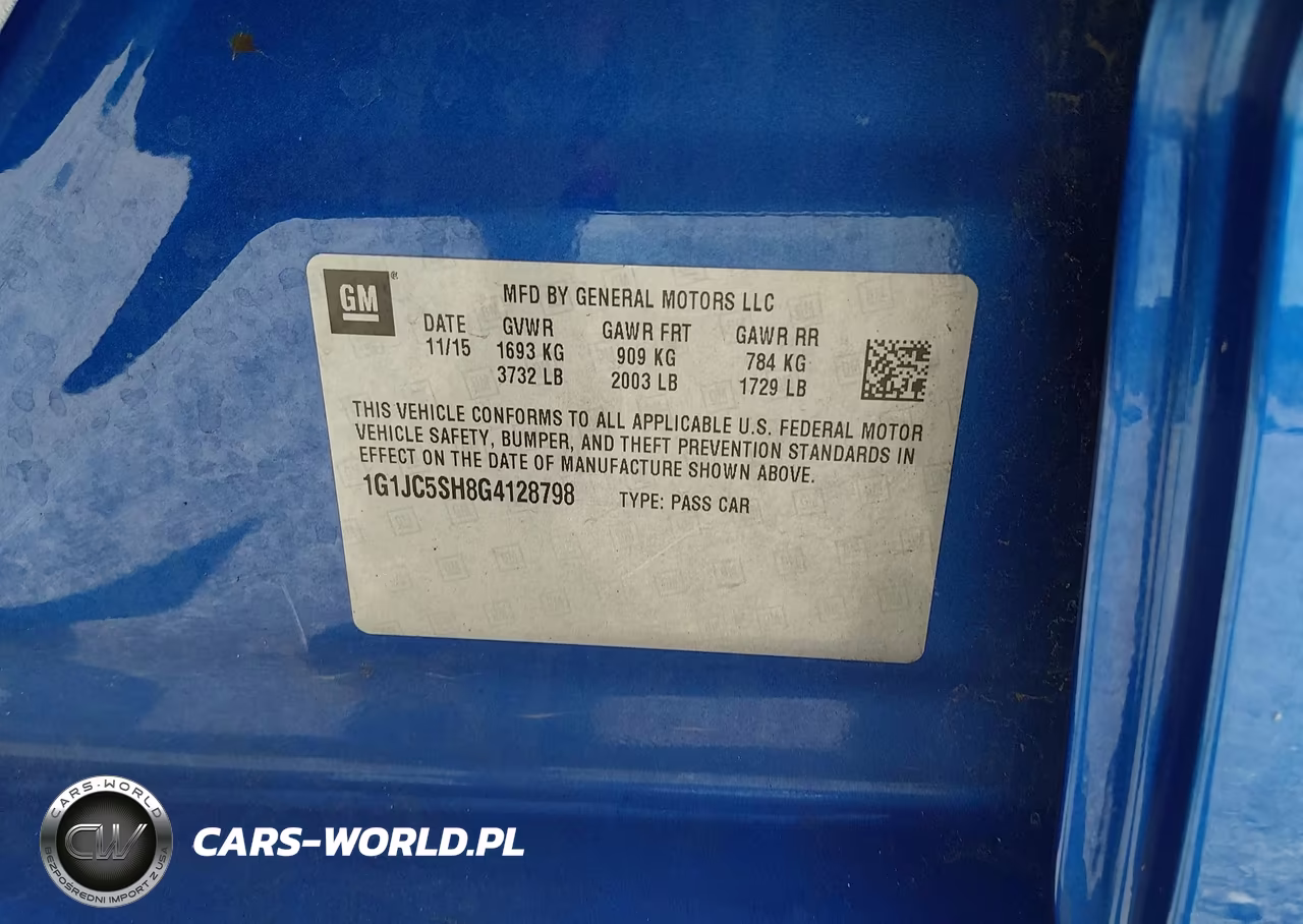 2016 Chevrolet Sonic Lt Auto VIN:1G1JC5SH8G4128798 - 9