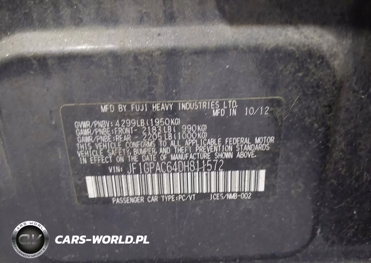2013 Subaru Impreza 2.0I Premium VIN:JF1GPAC64DH811572 - 9