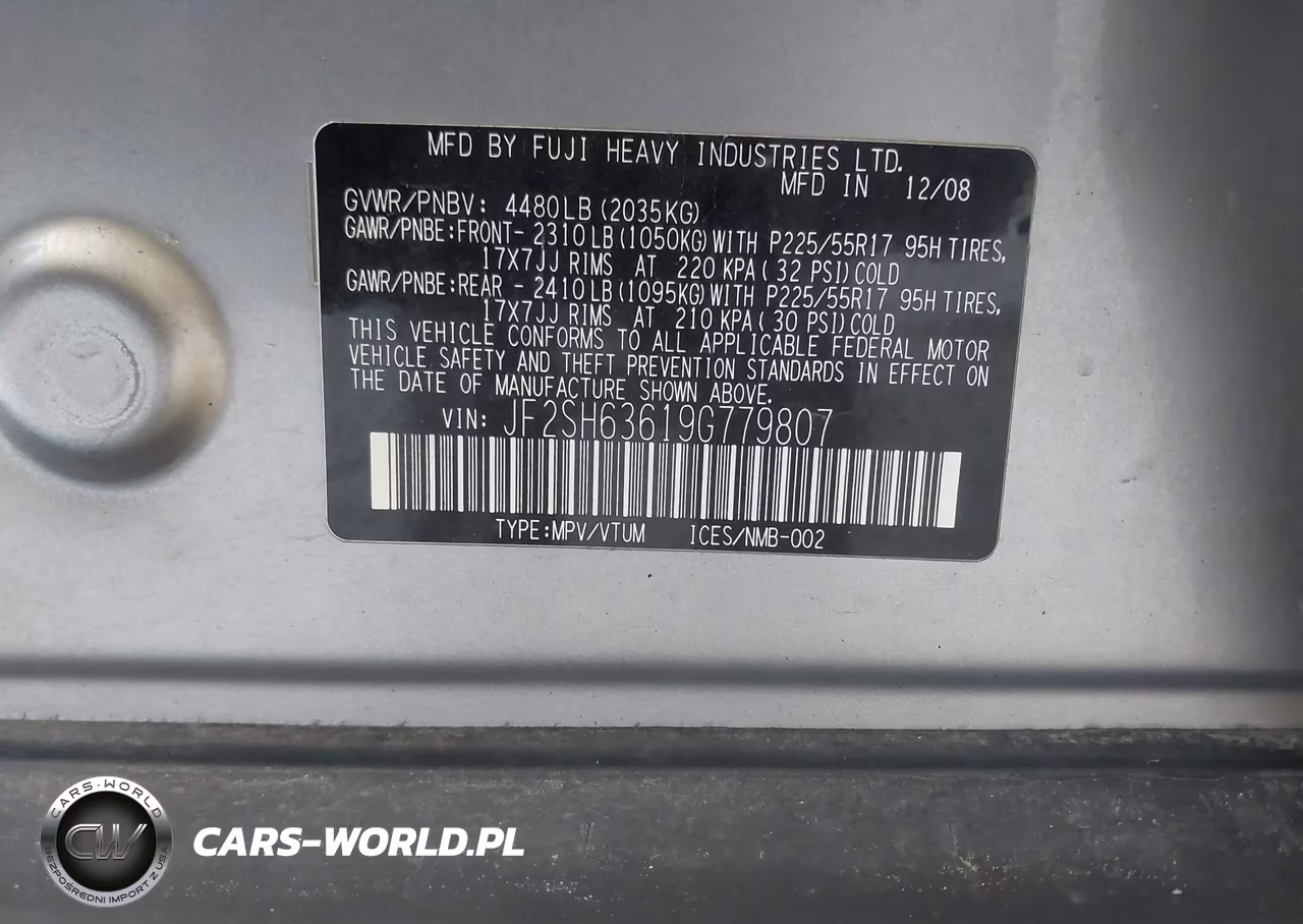 2009 Subaru Forester 2.5X VIN:JF2SH63619G779807 - 9