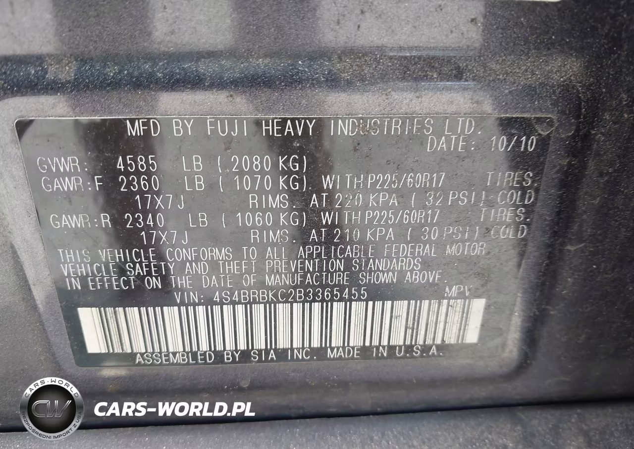 2011 Subaru Outback 2.5I Limited VIN:4S4BRBKC2B3365455 - 9