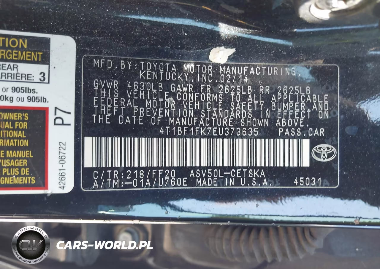 2014 Toyota Camry Se VIN:4T1BF1FK7EU373635 - 9