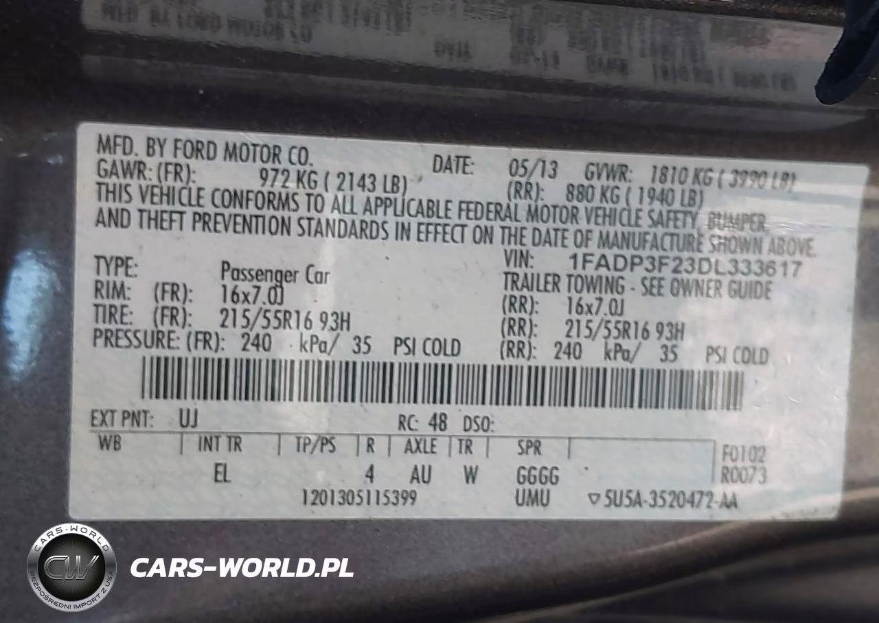 2013 Ford Focus Se VIN:1FADP3F23DL333617 - 9