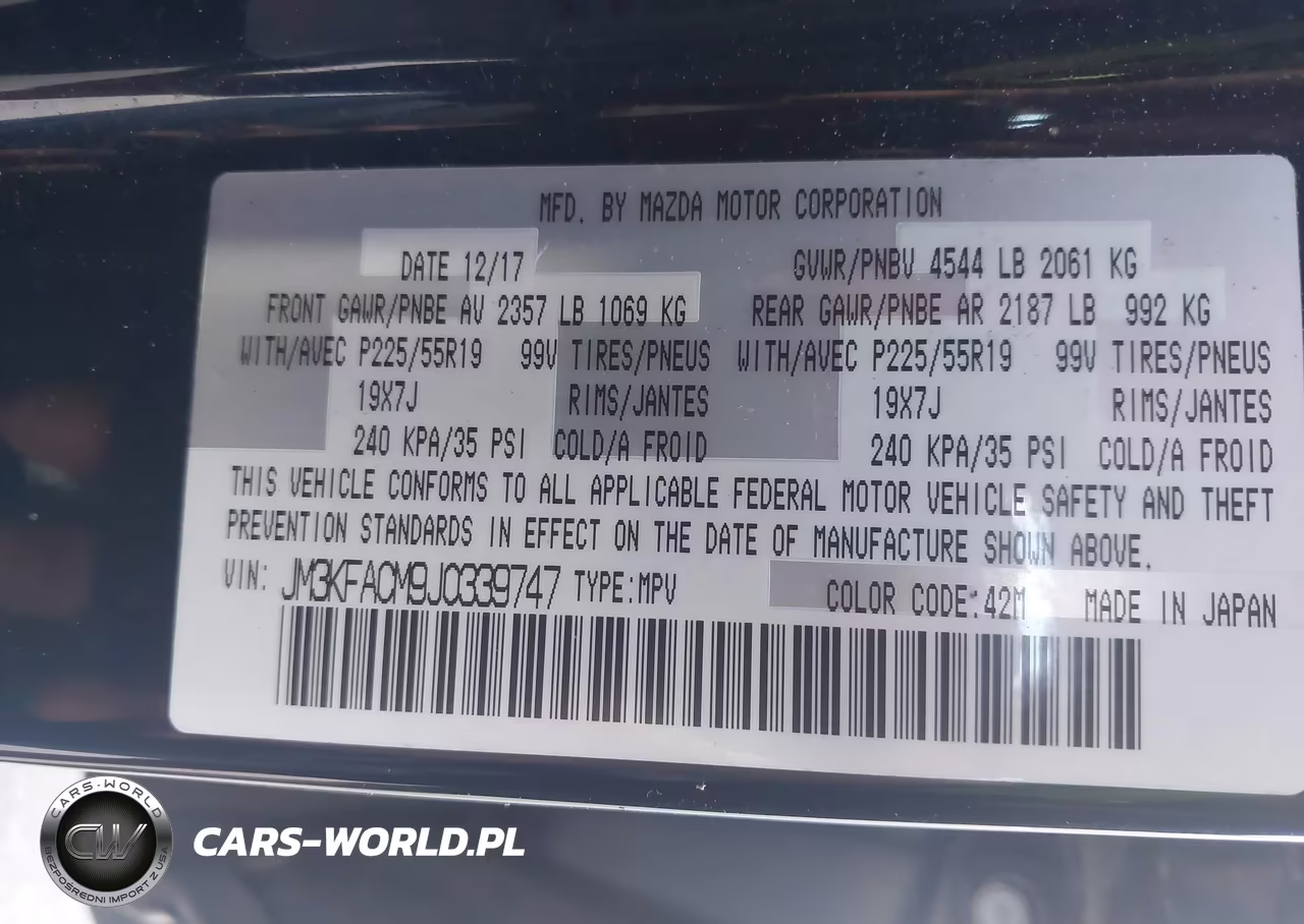 2018 Mazda Cx-5 Touring VIN:JM3KFACM9J0339747 - 9