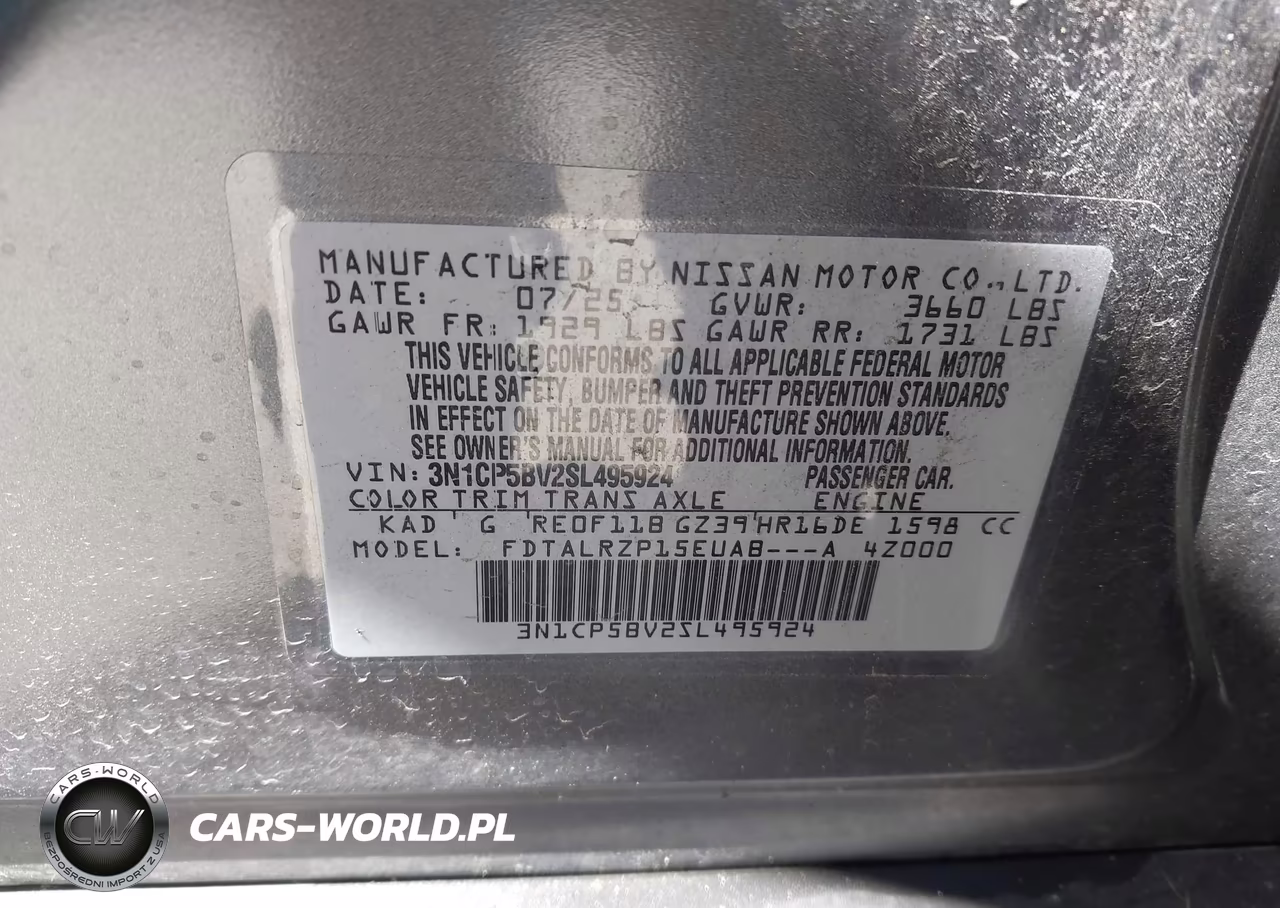 2025 Nissan Kicks Play S VIN:3N1CP5BV2SL495924 - 9