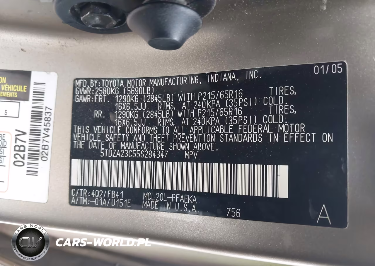 2005 Toyota Sienna Le VIN:5TDZA23C55S284347 - 9