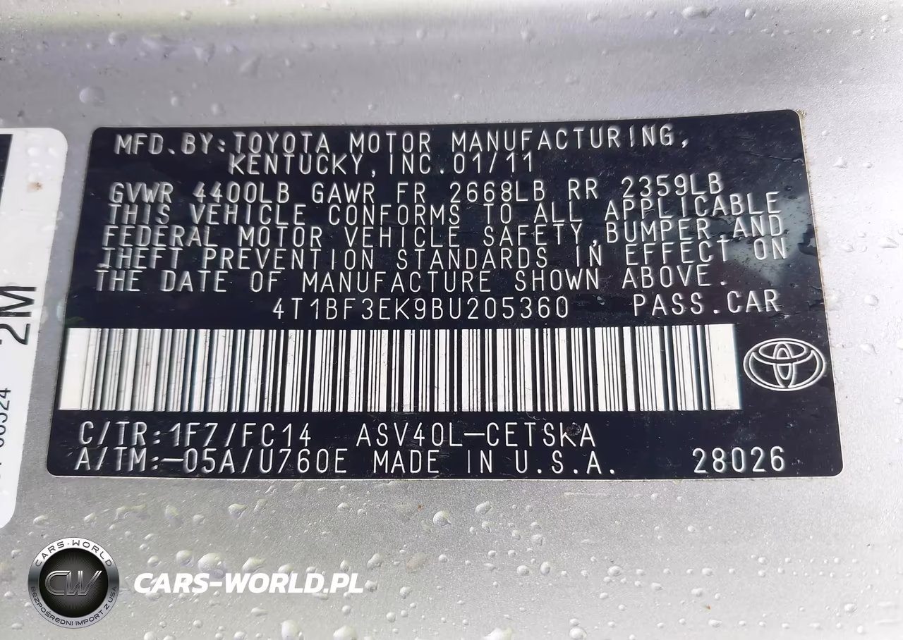 2011 Toyota Camry Se VIN:4T1BF3EK9BU205360 - 9