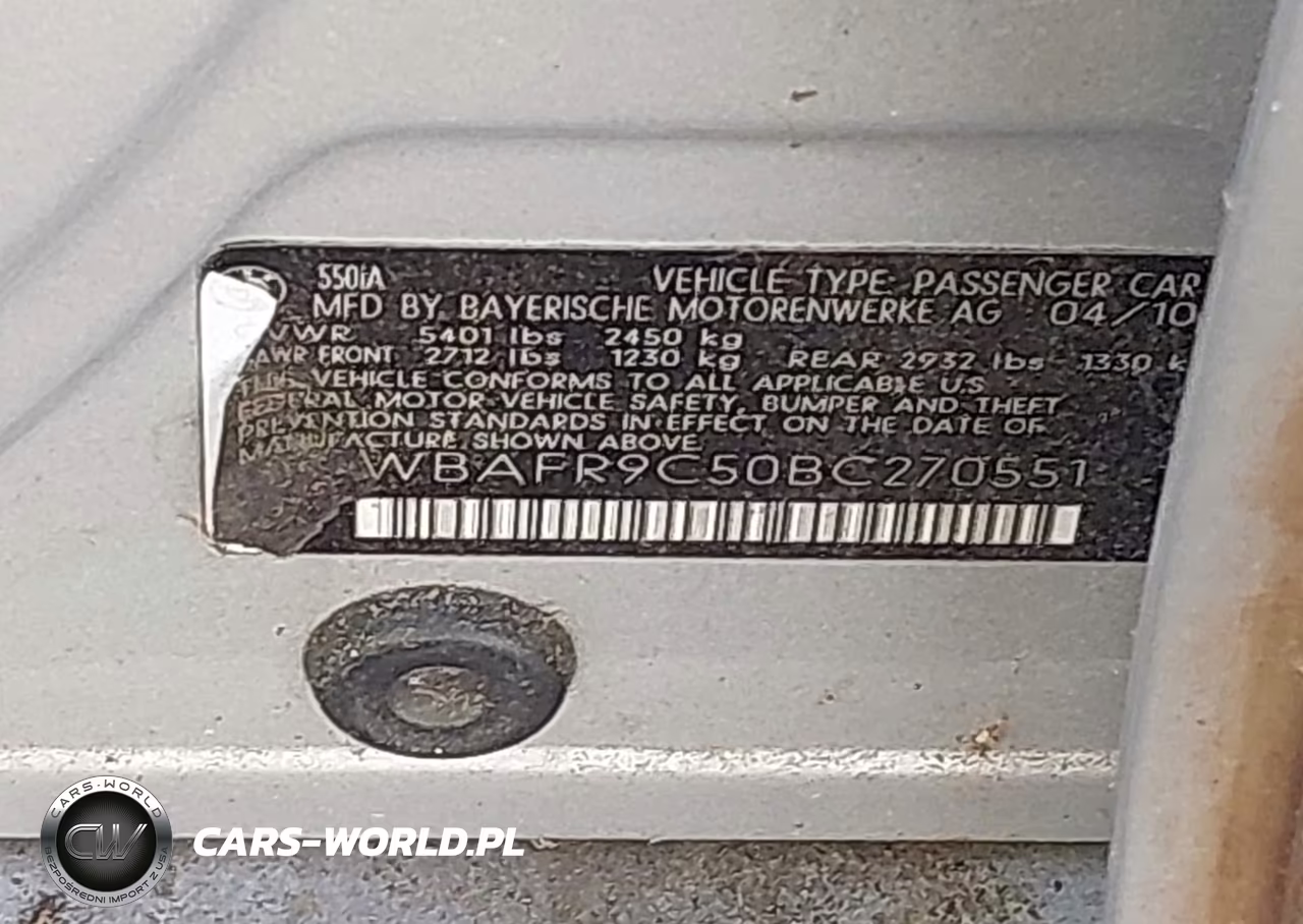 2011 BMW 550I VIN:WBAFR9C50BC270551 - 9