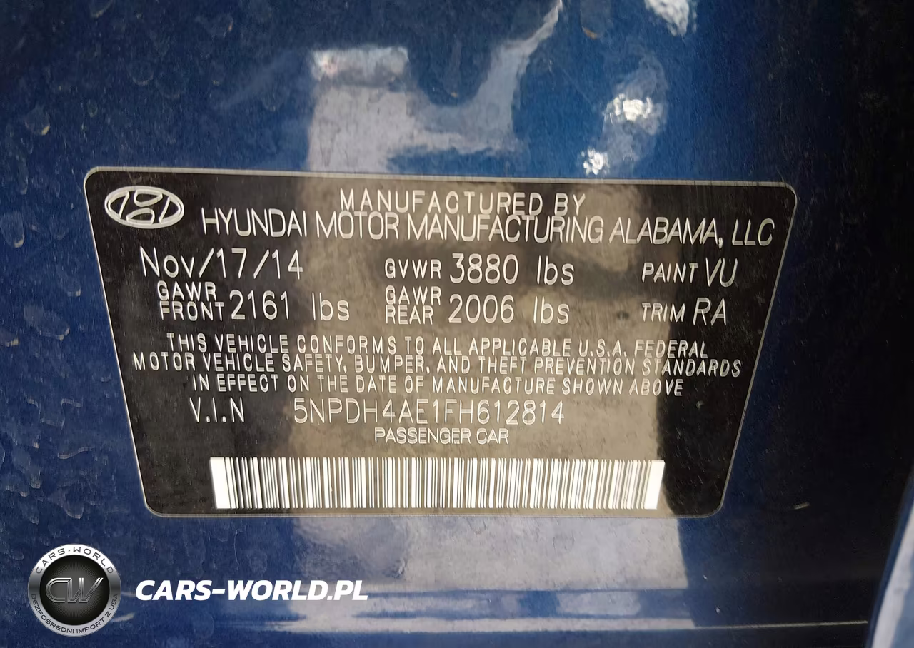 2015 Hyundai Elantra Se VIN:5NPDH4AE1FH612814 - 9