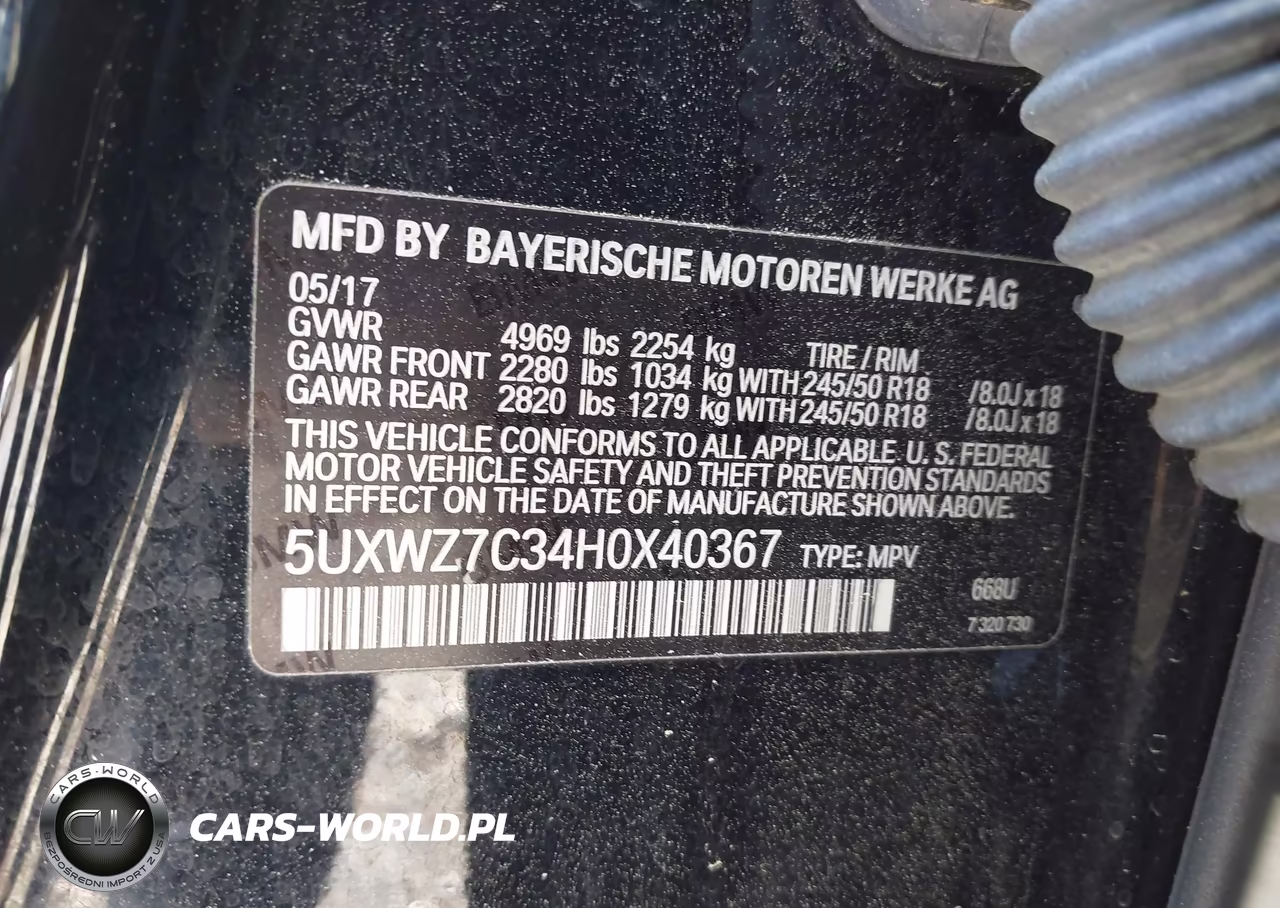 2017 BMW X3 Sdrive28I VIN:5UXWZ7C34H0X40367 - 9