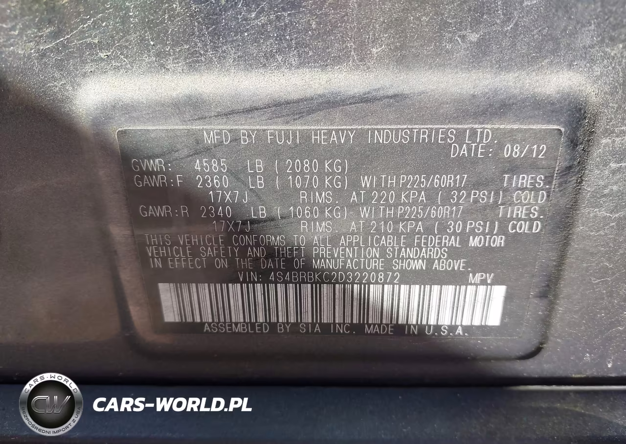 2013 Subaru Outback 2.5I Limited VIN:4S4BRBKC2D3220872 - 9
