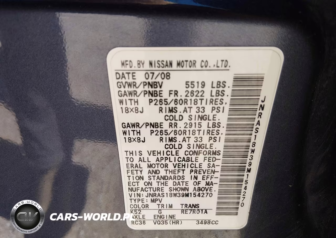 2009 Infiniti Fx35 VIN:JNRAS18W39M154270 - 9