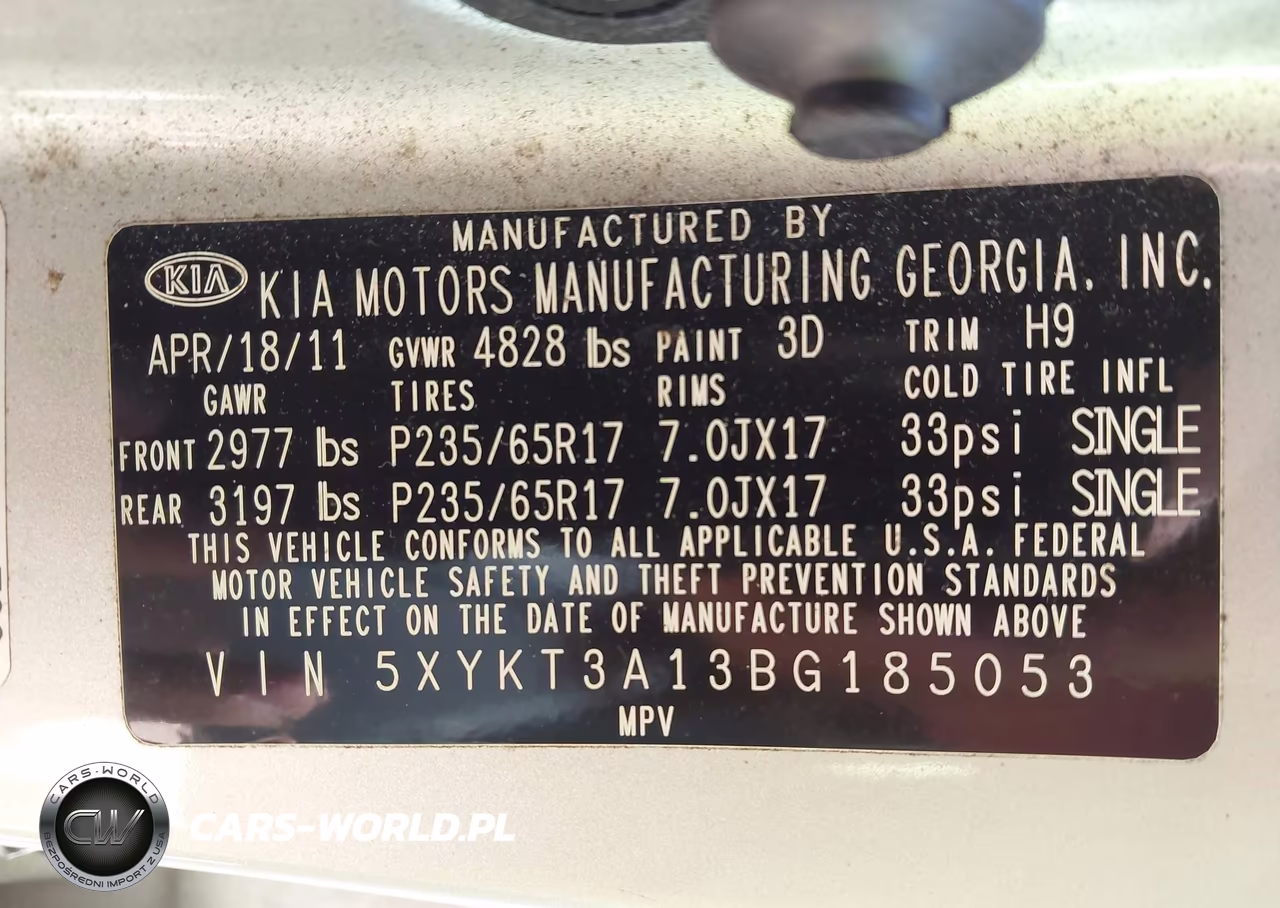 2011 Kia Sorento Lx VIN:5XYKT3A13BG185053 - 9