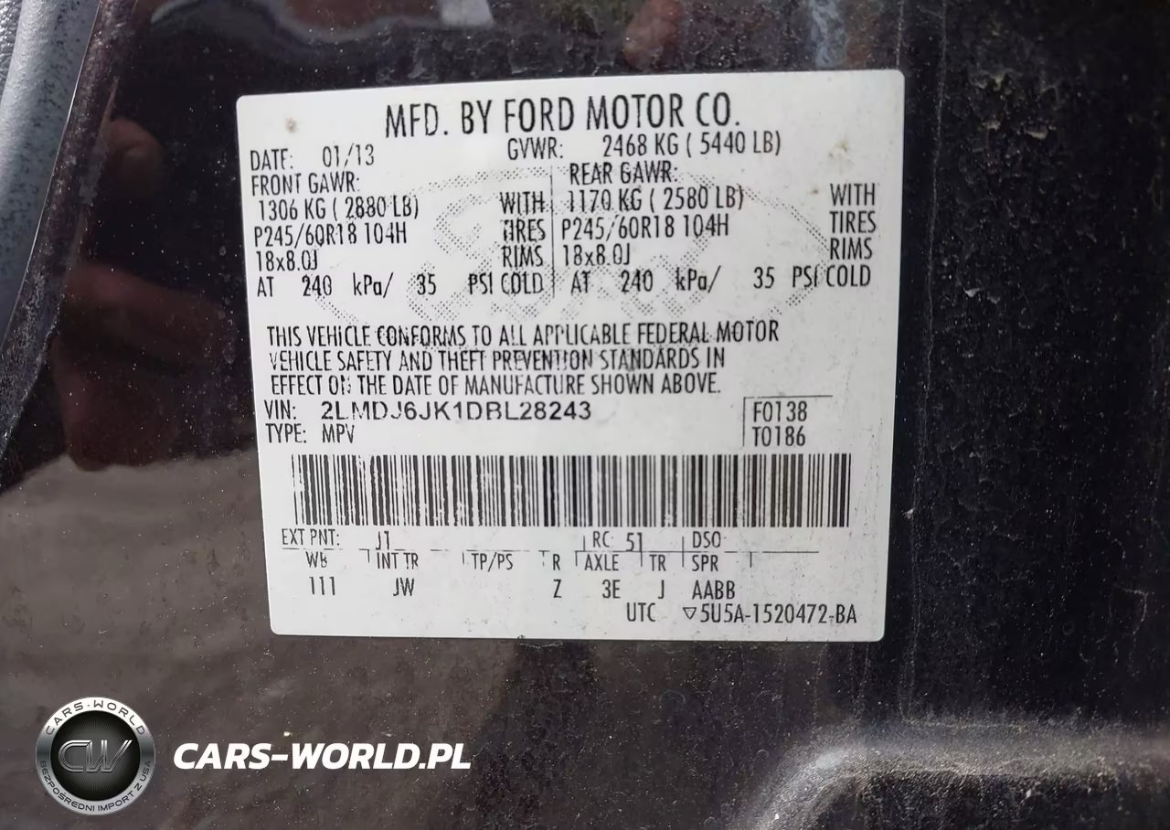 2013 Lincoln Mkx VIN:2LMDJ6JK1DBL28243 - 9