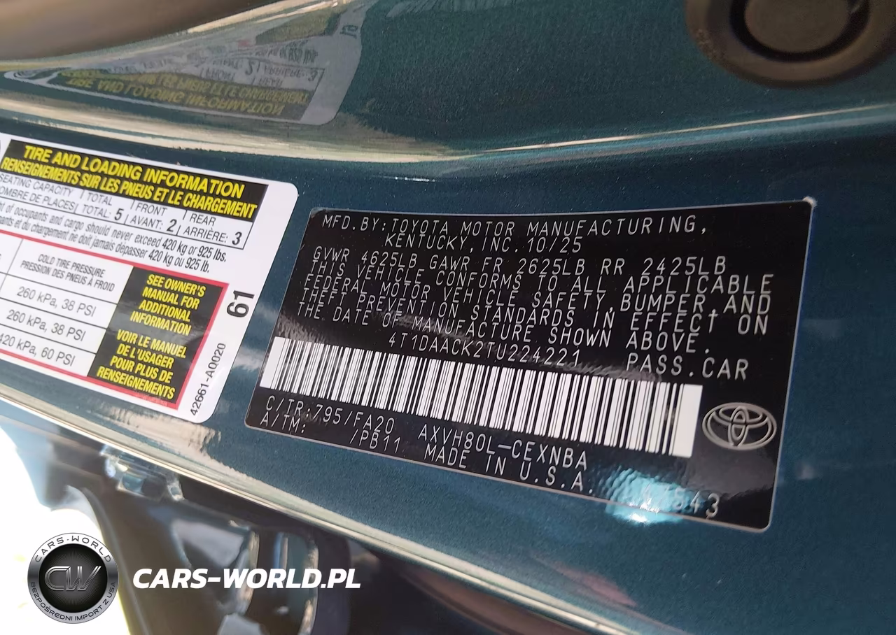 2026 Toyota Camry Le VIN:4T1DAACK2TU224221 - 9