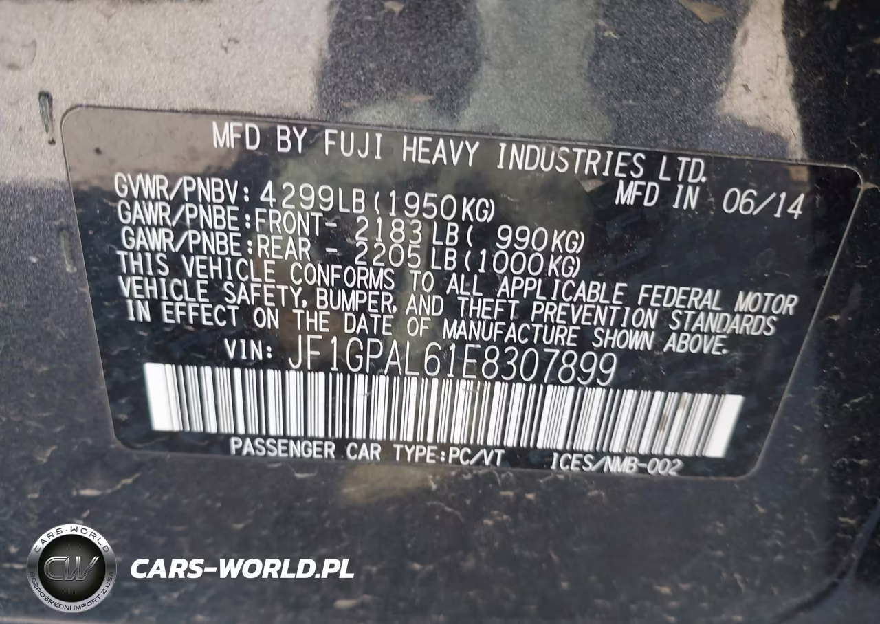 2014 Subaru Impreza Sport Premium VIN:JF1GPAL61E8307899 - 9