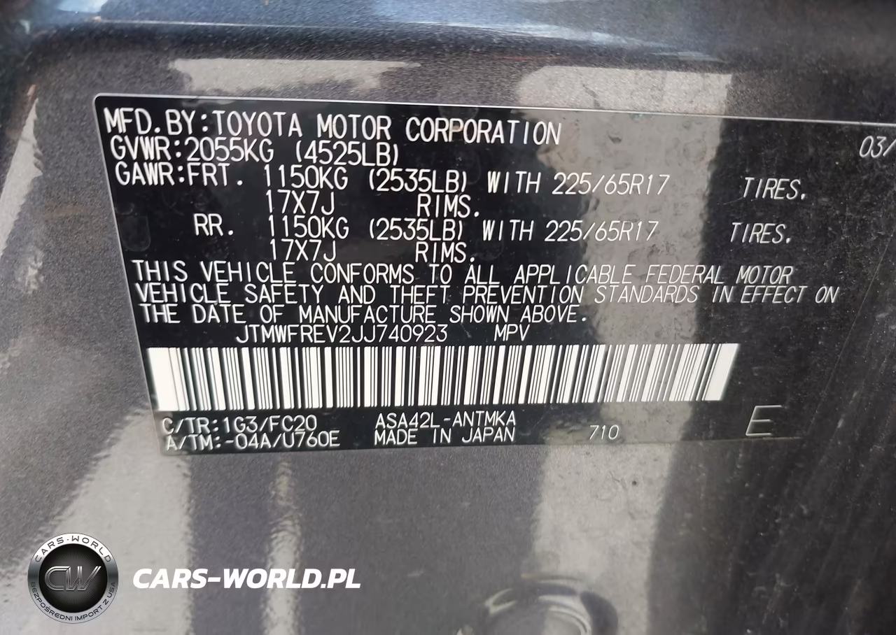 2018 Toyota Rav4 Xle VIN:JTMWFREV2JJ740923 - 9
