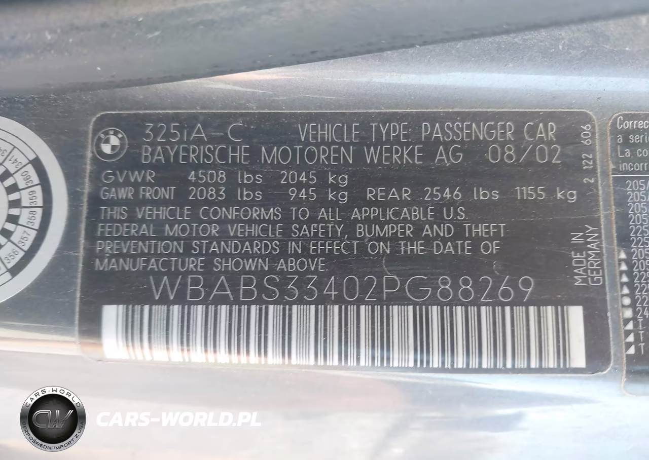 2002 BMW 3 Series 325Ci VIN:WBABS33402PG88269 - 9