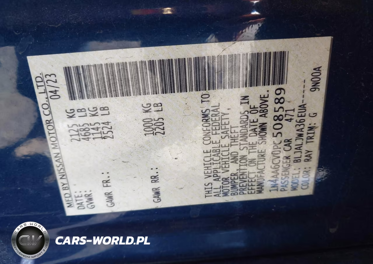 2023 Nissan Maxima Sv Xtronic Cvt VIN:1N4AA6CV0PC508589 - 9