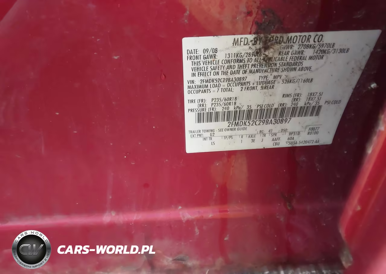 2009 Ford Flex Sel VIN:2FMDK52C29BA30897 - 9