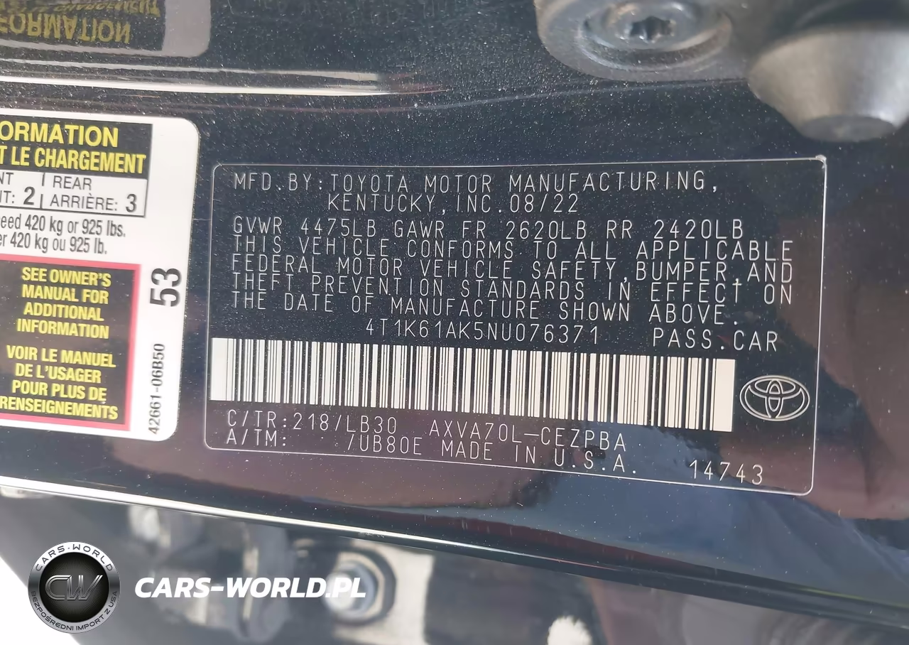 2022 Toyota Camry Xse VIN:4T1K61AK5NU076371 - 9