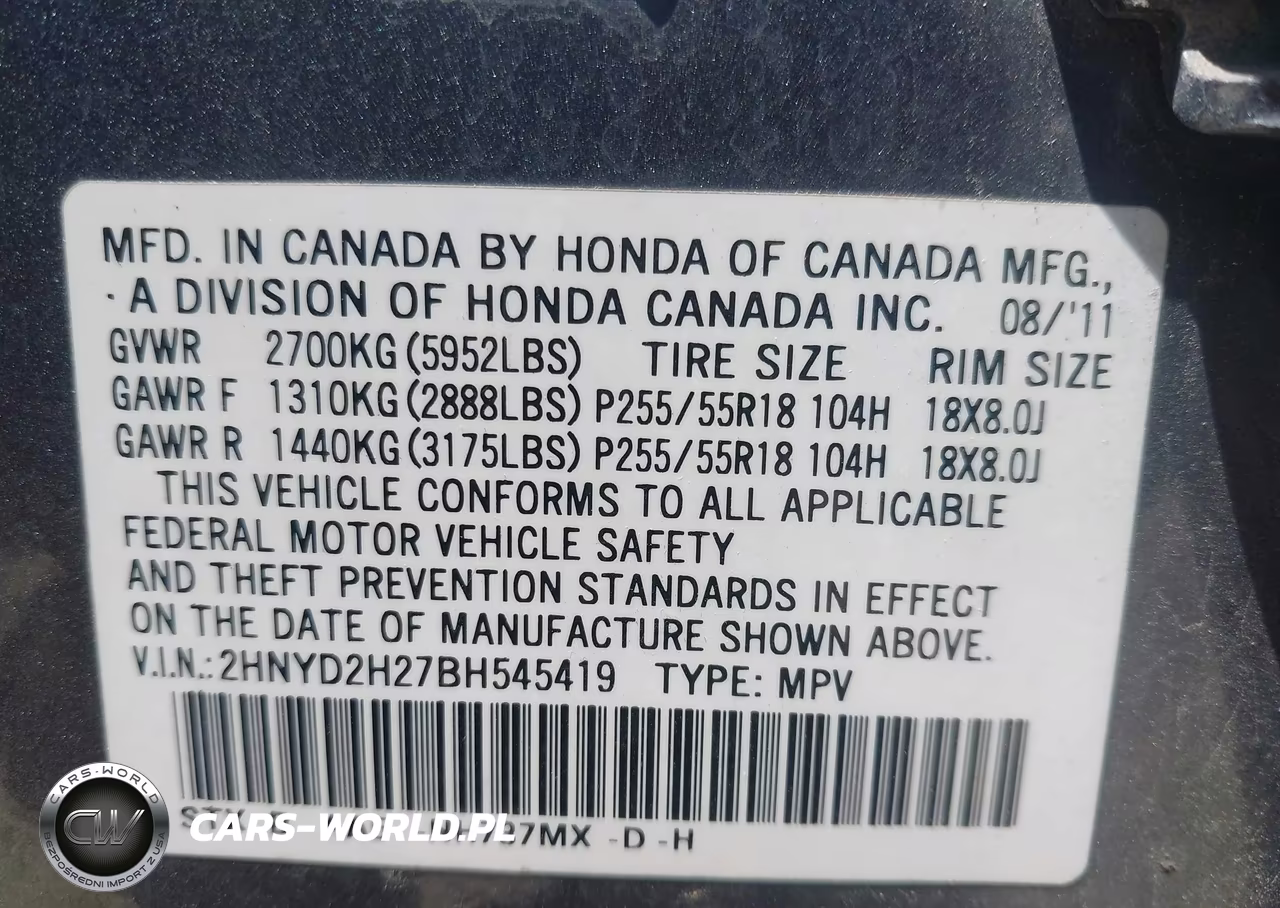 2011 Acura Mdx VIN:2HNYD2H27BH545419 - 9