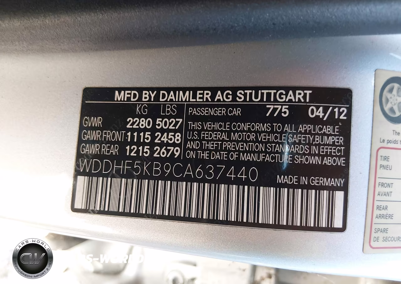2012 Mercedes-Benz E 350 VIN:WDDHF5KB9CA637440 - 9