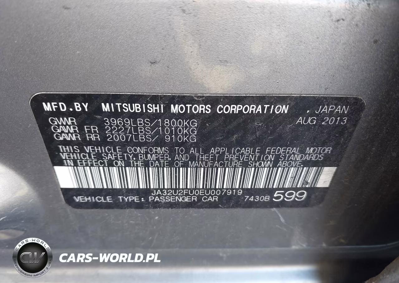 2014 Mitsubishi Lancer Es VIN:JA32U2FU0EU007919 - 9