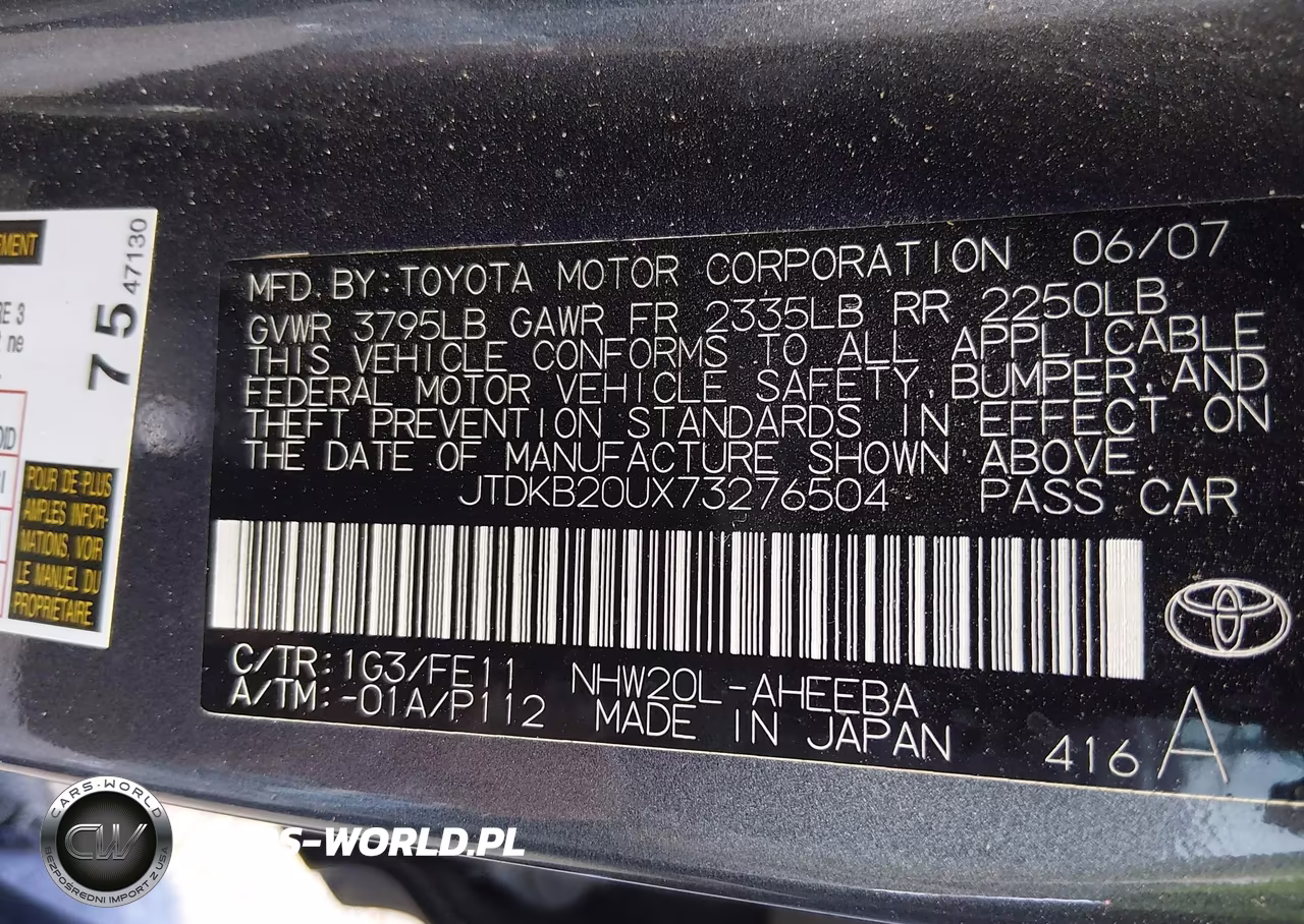 2007 Toyota Prius VIN:JTDKB20UX73276504 - 9
