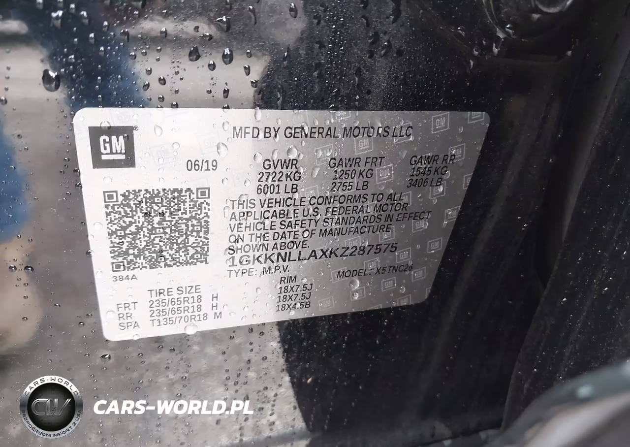 2019 GMC Acadia Sle-2 VIN:1GKKNLLAXKZ287575 - 9