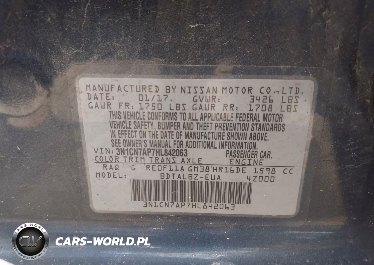 2017 Nissan Versa 1.6 Sv VIN:3N1CN7AP7HL842063 - 9