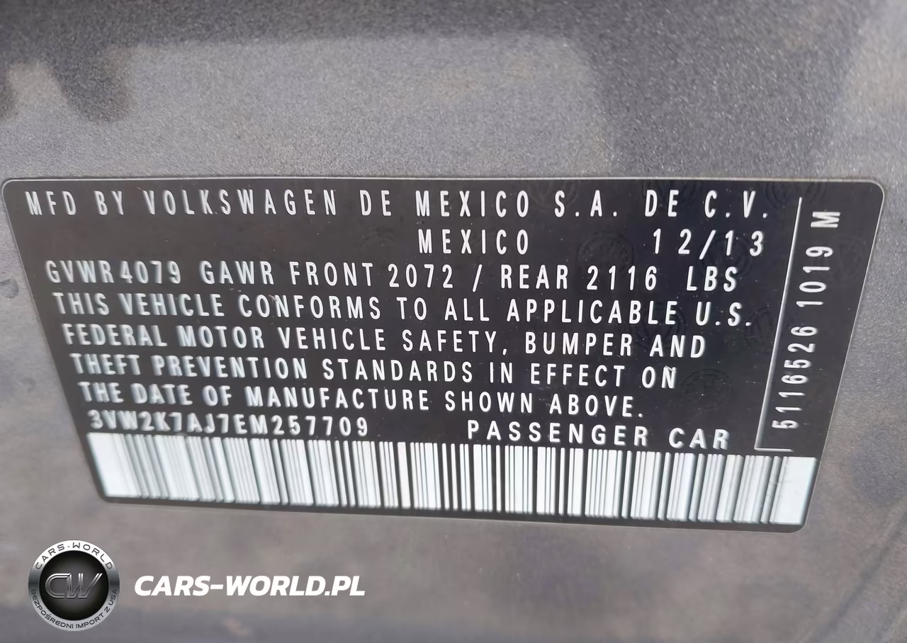 2014 Volkswagen Jetta 2.0L S VIN:3VW2K7AJ7EM257709 - 9