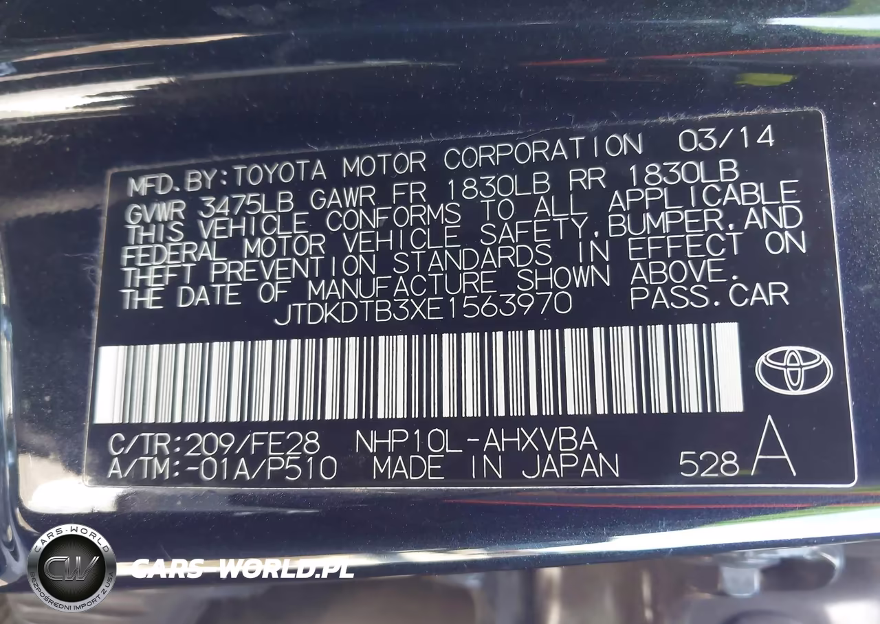 2014 Toyota Prius C One VIN:JTDKDTB3XE1563970 - 9