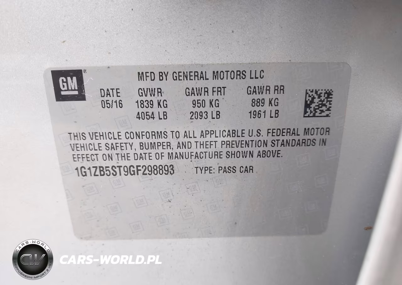 2016 Chevrolet Malibu Ls VIN:1G1ZB5ST9GF298893 - 9