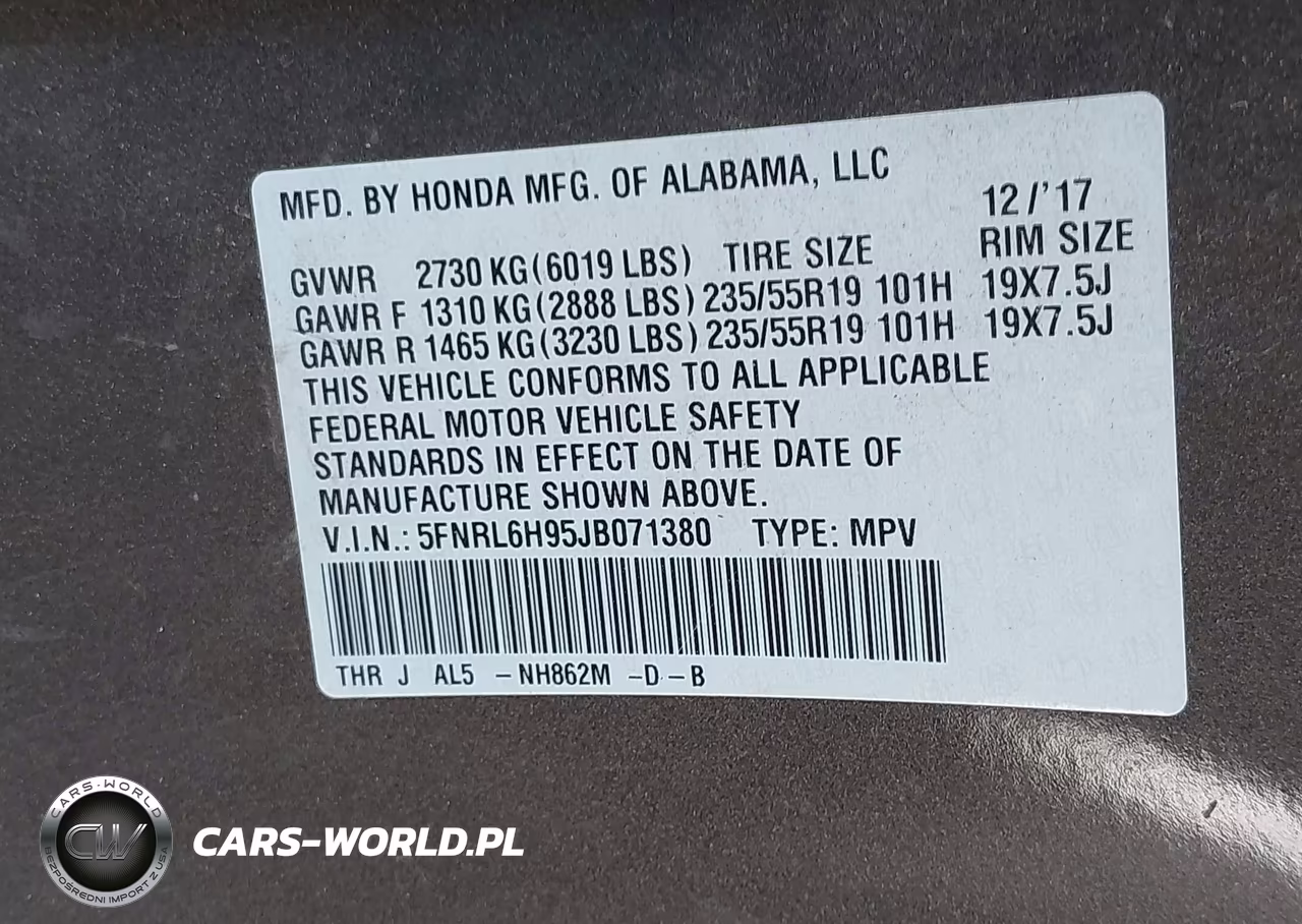 2018 Honda Odyssey Elite VIN:5FNRL6H95JB071380 - 9