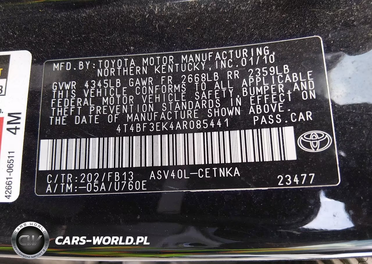 2010 Toyota Camry Le VIN:4T4BF3EK4AR085441 - 9