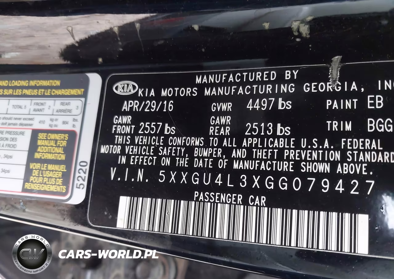 2016 Kia Optima Ex VIN:5XXGU4L3XGG079427 - 9