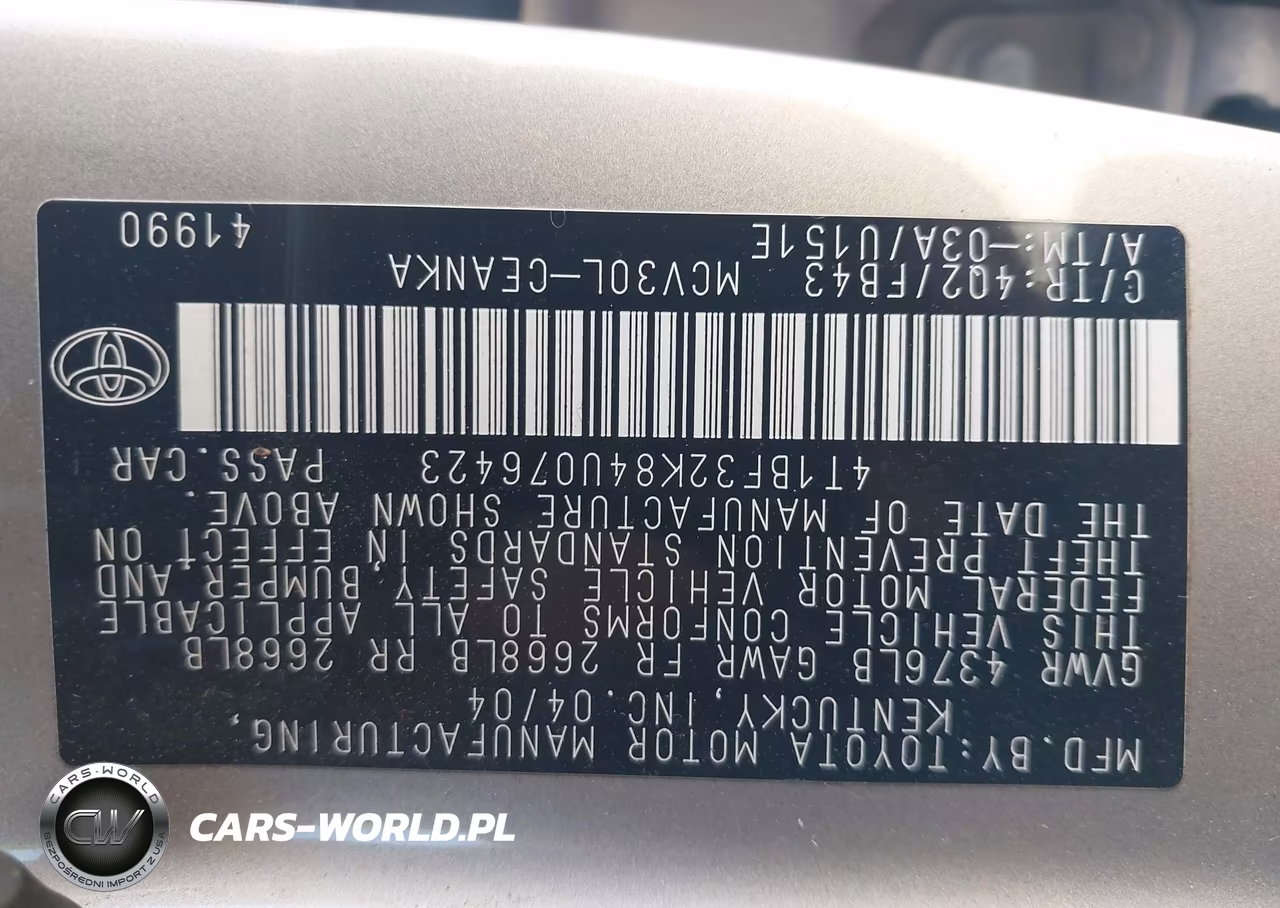 2004 Toyota Camry Le V6 VIN:4T1BF32K84U076423 - 9