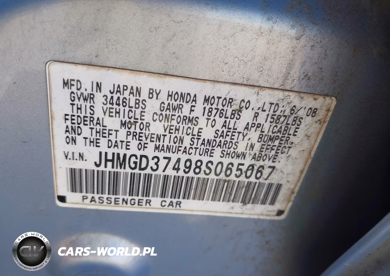 2008 Honda Fit VIN:JHMGD37498S065067 - 9