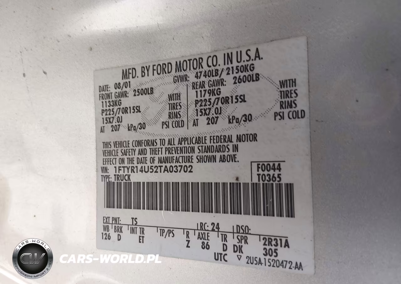 2002 Ford Ranger Edge-Tremor-Xl-Xlt VIN:1FTYR14U52TA03702 - 9