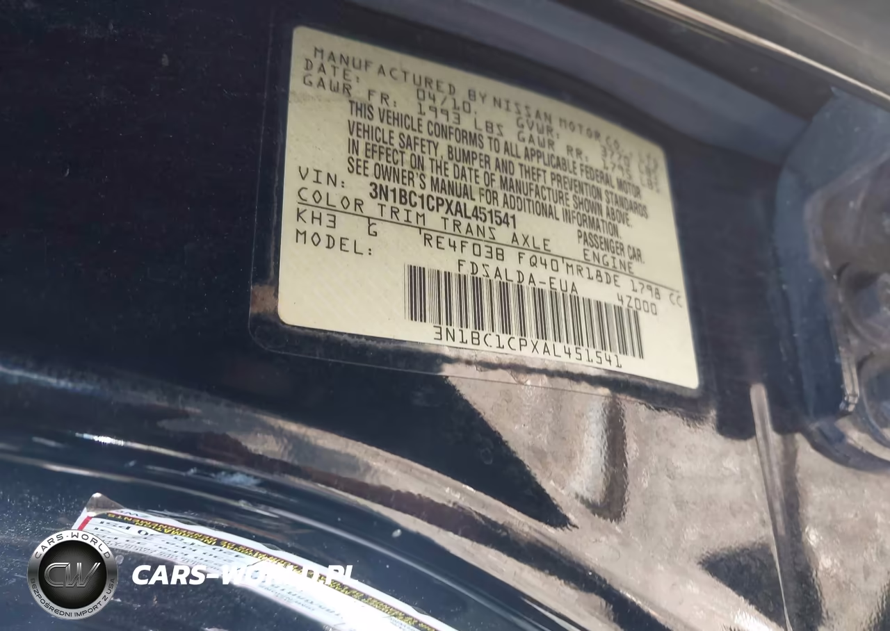 2010 Nissan Versa 1.8S VIN:3N1BC1CPXAL451541 - 9