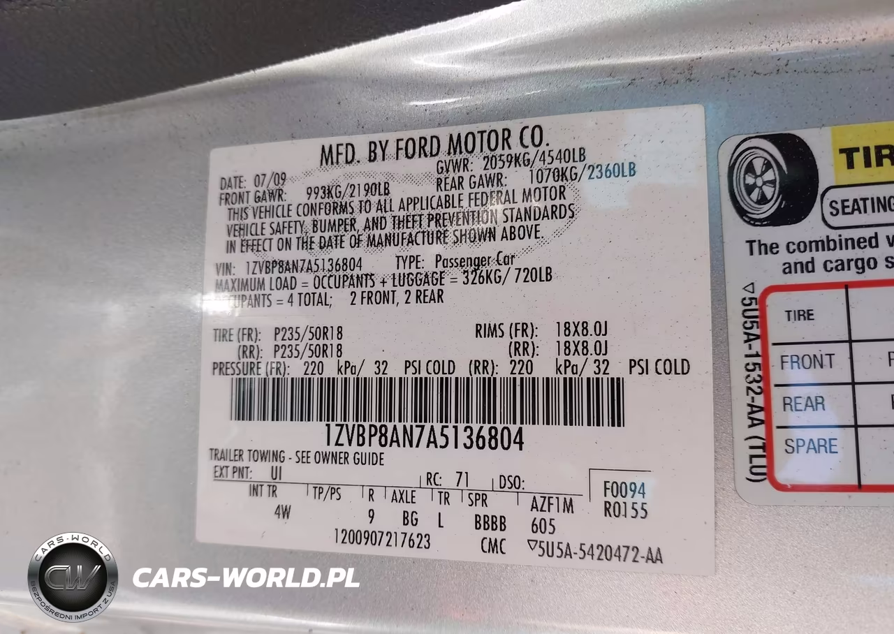 2010 Ford Mustang V6-V6 Premium VIN:1ZVBP8AN7A5136804 - 9